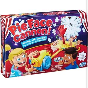 Like New-Hasbro Gaming Pie Face Cannon Game Family Board Game Party